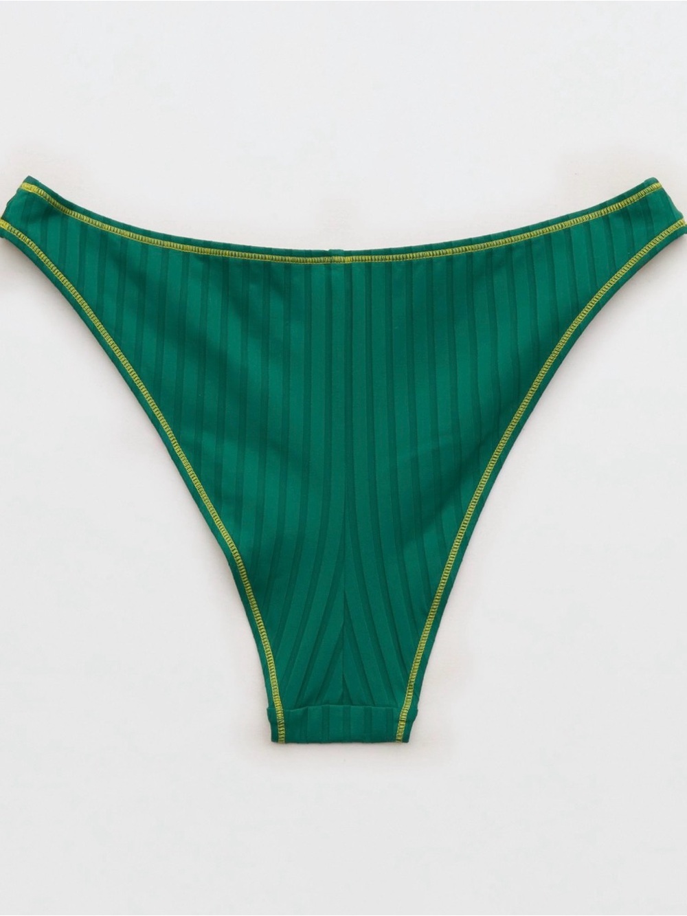 Aerie Ribbed Mid Rise Cheeky Bikini Bottom Green NWT - Picture 4 of 5